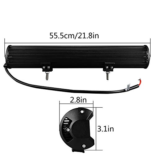 Barra de luz de Trabajo LED de 22 Pulgadas 480W con Doble Fila, luz de Trabajo 10D, Luces de Carretera para 4WD 4x4 camión Coche Pickup Barco antiniebla lámpara Flood Beam