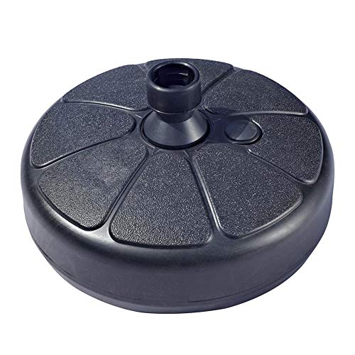 Base De Sombrilla De Terraza Jardin - Base De Sombrilla Rellenable Agua - Soporte para Parasol De Jardín De Plástico Negro Diámetro 38 Cm para Poste De Sombrilla De 3.5-3.8 Cm