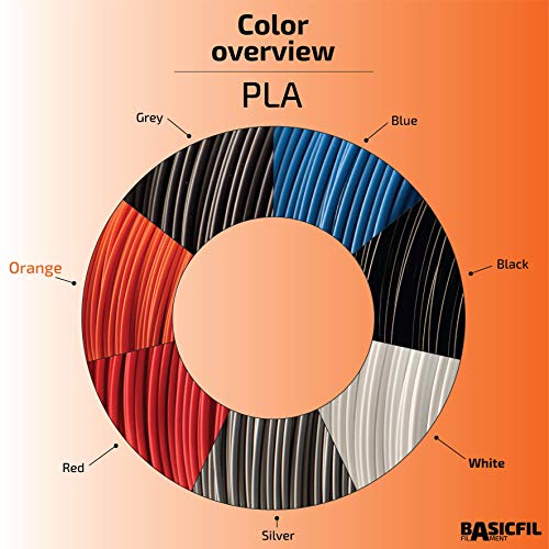 Basicfil PLA 1.75mm, 500 gr Filamento de Impresión 3D, Naranja