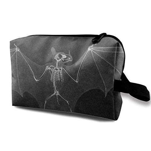 Bat Skeleton Cosmetic Bags Makeup Organizer Bag Pouch Zipper Purse Handbag Clutch Bag