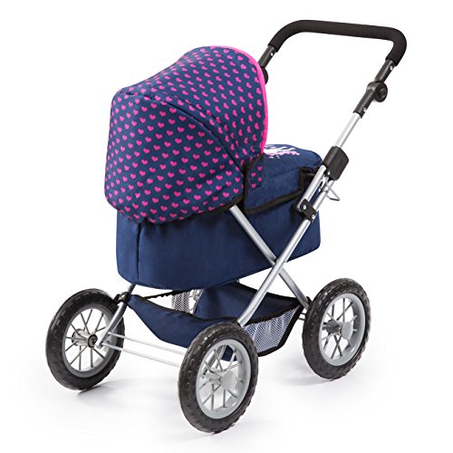 Bayer Design 13054AA Trendy - Cochecito de Muñeca con Bolsa, Ajustable, Color Azul/Rosa, 67 x 40 x 68 cm