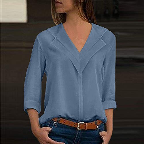 BaZhaHei-Blusa de mujer BlouseL para Mujer Cielo azul 1 XXL