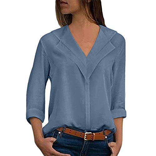 BaZhaHei-Blusa de mujer BlouseL para Mujer Cielo azul 1 XXL