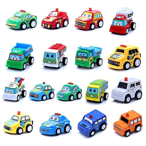 BBLIKE Coches de Juguetes, 12 PCS Mini Coches Cars Una Bolsa con Cordón Friction Juguetes de Vehículos para Regalo de Niño y Niña