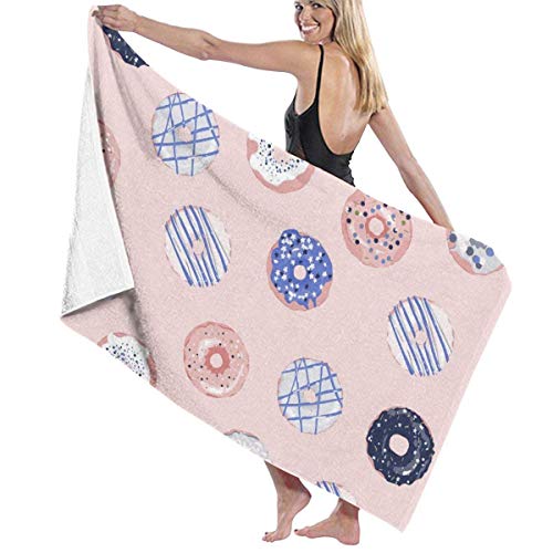Beach Bath Towel 80CM X 130CM Multicolored Donuts Personalized Women Men Quick Dry Lightweight Beach & Bath Towel 80CM X 130CM Blanket Great for Beach Trips, Pool, Swimming and Camping 31"x51"
