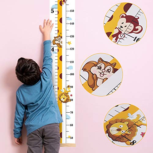 Bebé Gráficos de Crecimiento Altura Tabla de Crecimiento Colgar en la Pared Regla Medidor Para Niños de pared de Dormitorio Infantil Guardería Decoración (Jirafa)