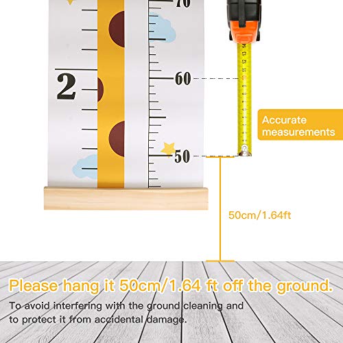 Bebé Gráficos de Crecimiento Altura Tabla de Crecimiento Colgar en la Pared Regla Medidor Para Niños de pared de Dormitorio Infantil Guardería Decoración (Jirafa)