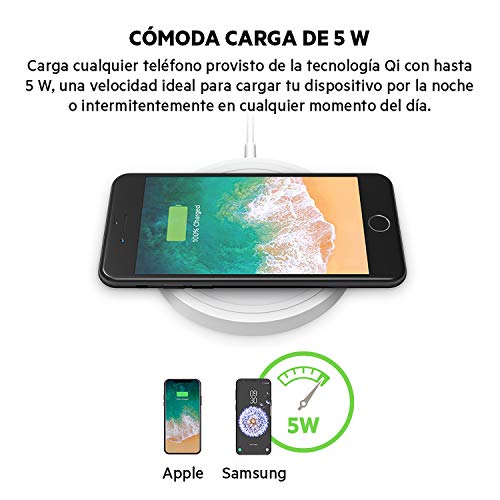 Belkin Boost Up Bold - Cargador inalámbrico (para iPhone 11/11 Pro/Pro Max, XS/XS Max, XR, SE, Samsung S10/10+/10e, Note9, Huawei P30/P30 Pro, LG y otros, Airpods) - adaptador de corriente no incluido