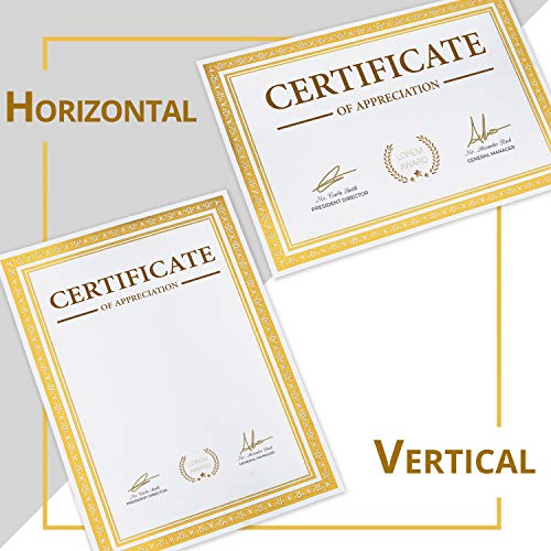 Belle Vous Certificados Papel 50 Pz - A4 180GSM Diplomas en Blanco con Lamina Oro Frontera - Adecuado para Chorro de Laserjet Impresora, Competencia, Ceremonia, Graduación, Uso Vertical y Horizontal