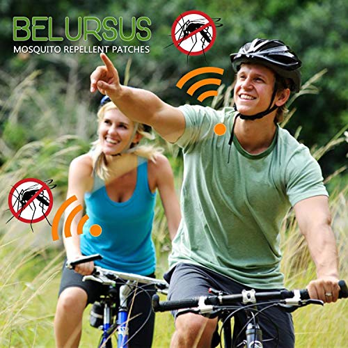 BELURSUS - Parche Repelente de Mosquitos, para niños y Adultos, Pegatinas personales de Color Naranja, protección 12-24 Horas, Clips Naturales, aceites Esenciales japoneses, 60 Unidades