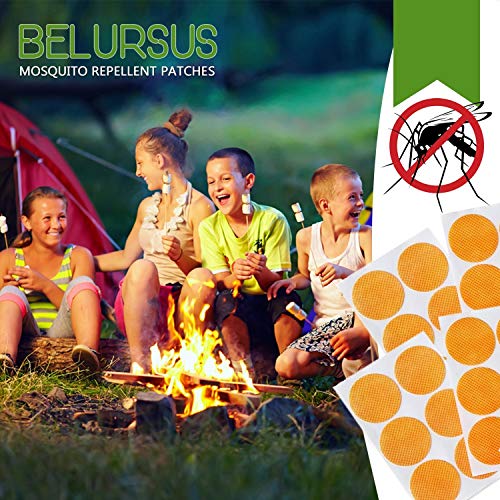 BELURSUS - Parche Repelente de Mosquitos, para niños y Adultos, Pegatinas personales de Color Naranja, protección 12-24 Horas, Clips Naturales, aceites Esenciales japoneses, 60 Unidades