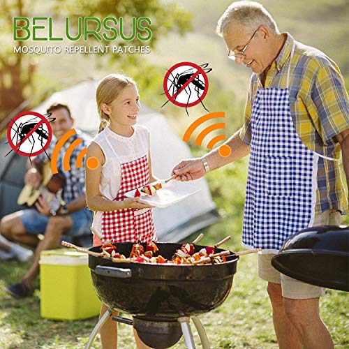 BELURSUS - Parche Repelente de Mosquitos, para niños y Adultos, Pegatinas personales de Color Naranja, protección 12-24 Horas, Clips Naturales, aceites Esenciales japoneses, 60 Unidades