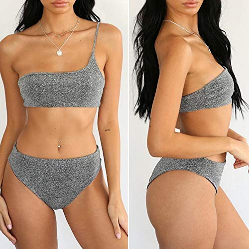 BENGKUI Bikini Traje De Baño Bikini Tanga Swimsuit De Corte Alto Push Up Bikini Brasileño Brillantes Trajes De Baño Mujer Bañista Novedades Underwire Traje De Baño,M