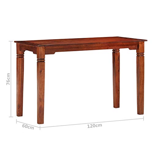 Benkeg Mesa De Comedor Extensible De Madera Maciza Acacia 120 x 60 x 76 cm, Mesa Salón O Cocina Mesa Salón Centro