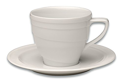 Berghoff Porcelana vitrificada Taza de café y platillo, Blanco, 180 ml, pequeño