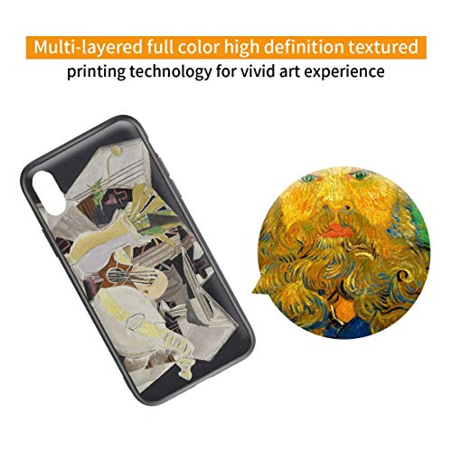 Berkin Arts Georges Braque para el Caso del iPhone X/iPhone XS/Estuche para teléfono móvil Artes/Impresión Giclee UV Cubierta del(Tavolozza Braque Vaso E Stampa Mandolino)