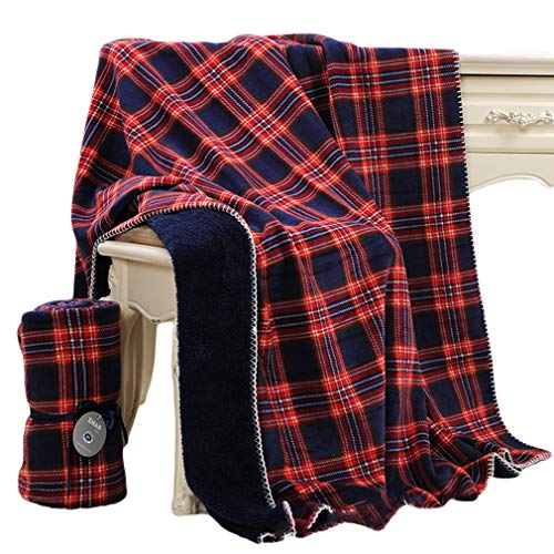 Beskie Manta de forro polar para sofá cama de viaje | Rojo Negro Tartan patrón a cuadros a cuadros decoración del hogar manta decorativa | Manta cálida de Navidad | 129,5 x 160 cm