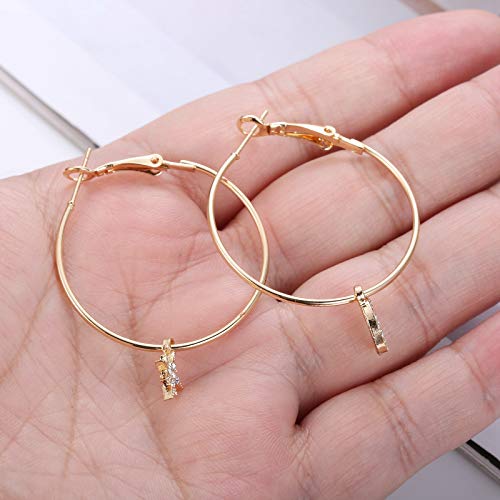 Besteel Pendientes Luna y Estrella para Mujeres Niña Circoniña Pendientes Aros Grandes Brillante Moda Stud Pendientes Joyería de Moda Regalo de Cumpleaños Dorado