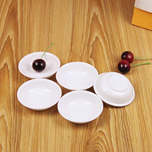 BESTonZON 10 unids Mini Platos para Aperitivo Plato Condimento para Vinagre Salsa Especias Azúcar para Sushi Soja Tazón Salsa Plato Servir