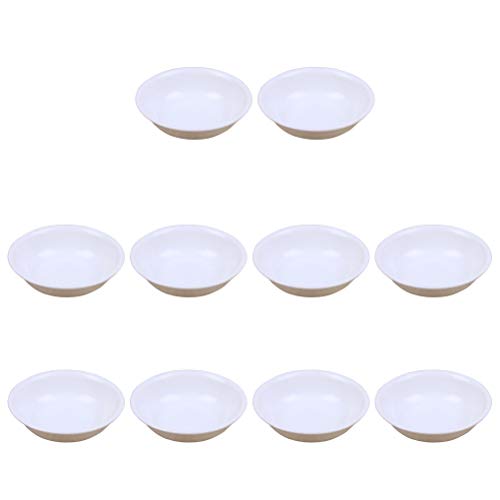 BESTonZON 10 unids Mini Platos para Aperitivo Plato Condimento para Vinagre Salsa Especias Azúcar para Sushi Soja Tazón Salsa Plato Servir