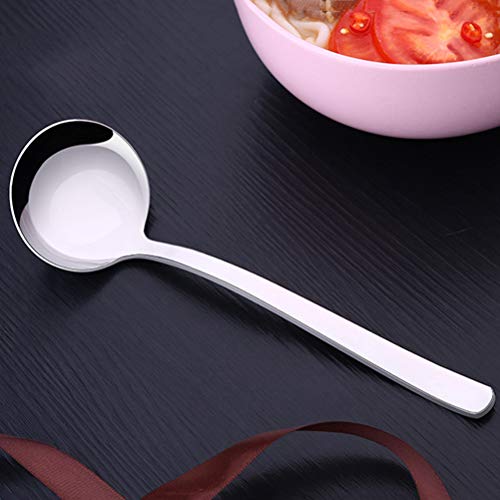 BESTonZON Cuchara de Cuchara de Sopa de Acero Inoxidable Cuchara de cocción y Servicio para aderezo de ensaladas con Salsa de Chile y Masa para panqueques Utensilio de Cocina Vajilla