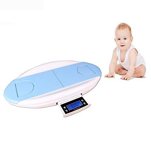 BESTSUGER Báscula para bebés, báscula para bebés, Instrumento para medir la Altura del bebé Báscula de Control de Altura para bebés con Pantalla LCD, Capacidad de hasta 30 kg,Azul