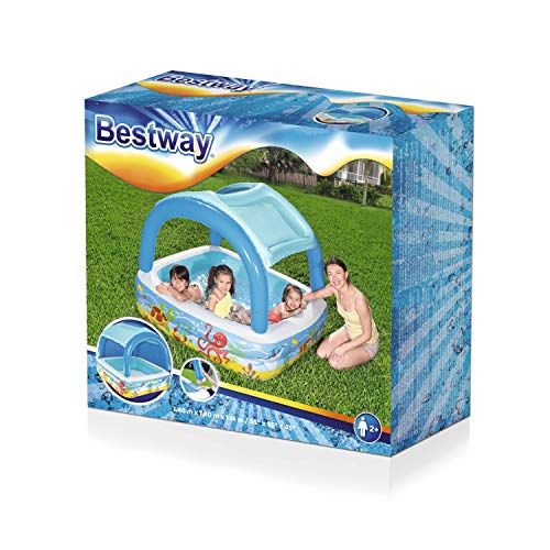 BESTWAY 52192 Piscina Hinchable Infantil con Parasol Canopy, 147x147x122 cm