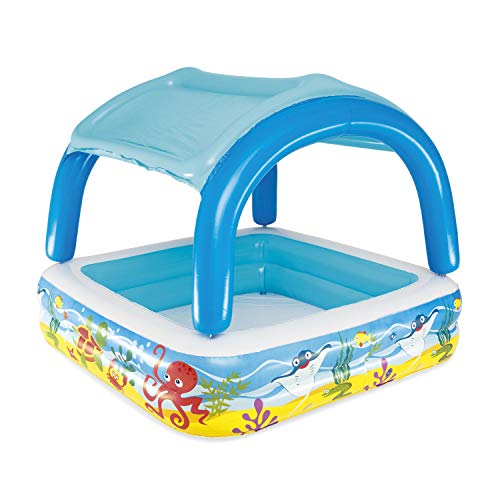 BESTWAY 52192 Piscina Hinchable Infantil con Parasol Canopy, 147x147x122 cm