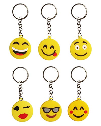 BESTZY 30 Pcs Mini Emoji Llavero Emoji Encantadora Emoticon Llavero Llavero Emoji de Cara Redonda Decoración de Bolsos Mochilas Colgante de Decoración para Coche