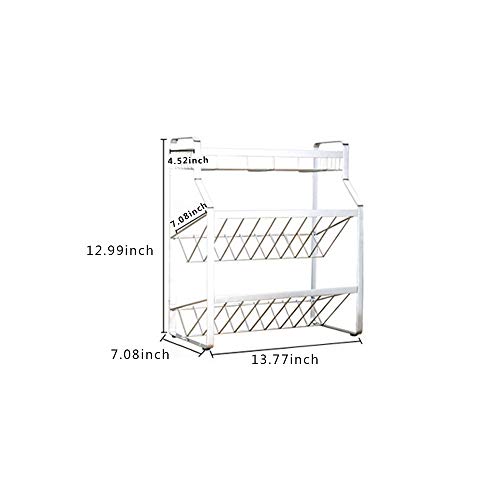 BGTRRYHY Tarro de Especias de Tres Capas Estante Acabado especular Acero Inoxidable 304 Condimento de Almacenamiento de Cocina Soporte de pie o Montaje en Pared Accesorios de Hardware