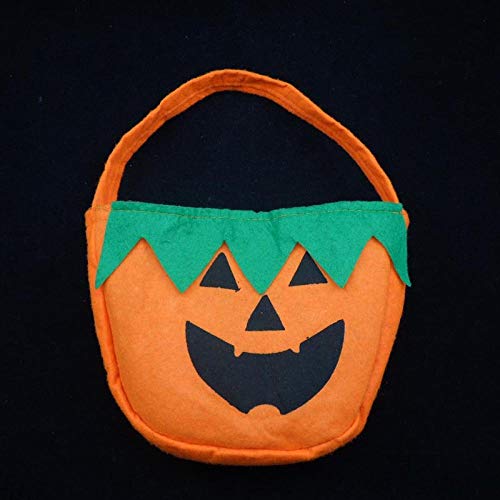 B/H Halloween Mano Bolsas de Regalo Bueno,Cubo portátil de Halloween, Cubo de Calabaza-B (Paquete de 10),Bolsa De Asas De Halloween De Decoración