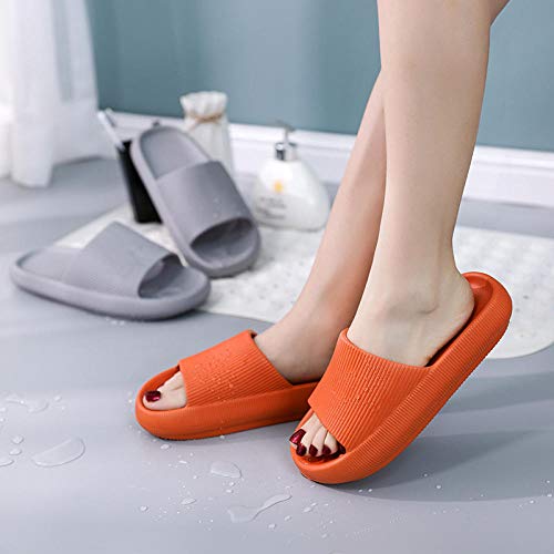 B/H Zapatillas de baño para el hogar,Sandalias y Zapatillas domésticas de Fondo Grueso,Zapatillas Antideslizantes de baño con Fondo Suave aumentadas-Gris_42-43,Zapatillas Home Respirables