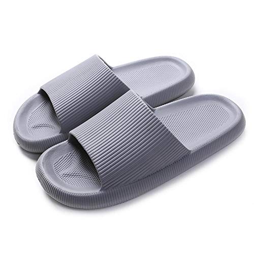 B/H Zapatillas de baño para el hogar,Sandalias y Zapatillas domésticas de Fondo Grueso,Zapatillas Antideslizantes de baño con Fondo Suave aumentadas-Gris_42-43,Zapatillas Home Respirables