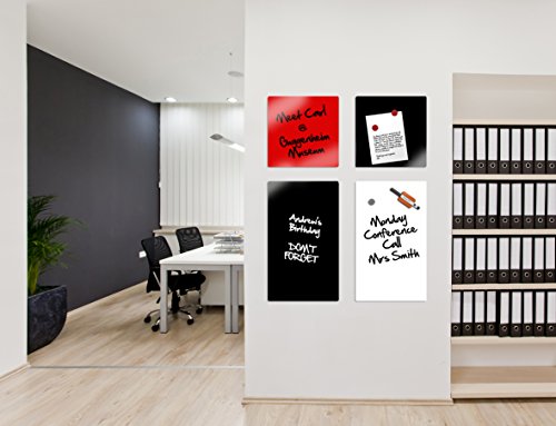 Bi-Office Memo - Pizarra de cristal, 780 x 480 mm, color negro