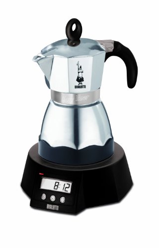 Bialetti CAFFETTIERA EASY TIMER - Cafetera (Negro, Acero inoxidable, LCD, De café molido, Café)