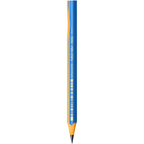 BIC Kids Jumbo Triangular Learner Lápices de Grafito HB - Diseño en Azul, Caja de 12 unidades