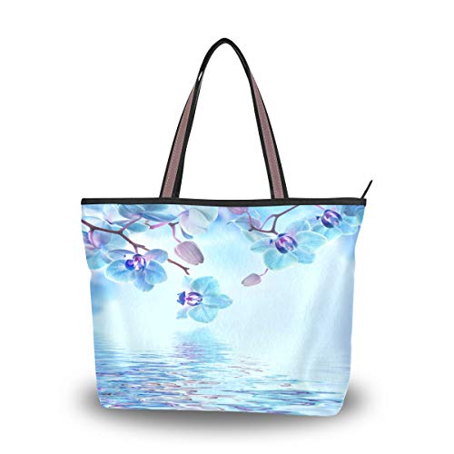 Bigjoke - Bolso de mano para mujer, diseño de orquídeas tropicales, color Multicolor, talla Large