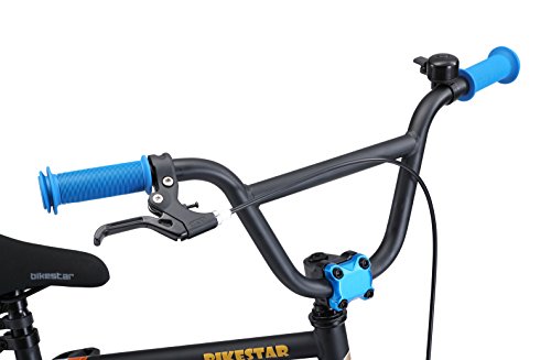 BIKESTAR Bicicleta Infantil para niños y niñas a Partir de 4 años | Bici 16 Pulgadas con Frenos | 16" Edición BMX Negro Azul