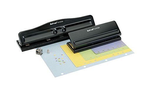 Bind T 6001 - Perforador de papel para formato A5 / A6 / A7 (punzón regulable y extraíble), color negro