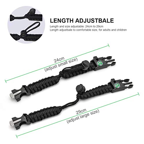 Binken Pulsera Supervivencia, Pulsera de Brújula con Espátula Picapiedra Picapiedra Supervivencia al Aire Libre Camping Supervivencia de Emergencia Escalada