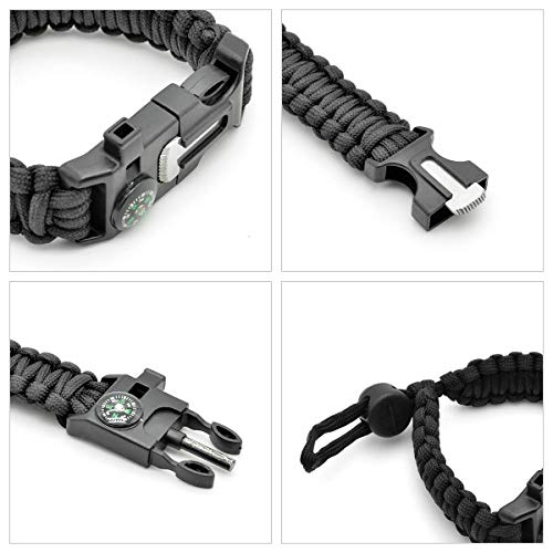 Binken Pulsera Supervivencia, Pulsera de Brújula con Espátula Picapiedra Picapiedra Supervivencia al Aire Libre Camping Supervivencia de Emergencia Escalada