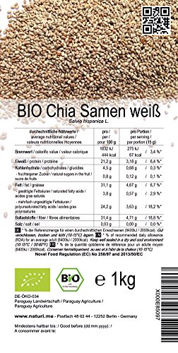 BIO las semillas blancas de Chía ( «Salvia hispanica» ) 1kg