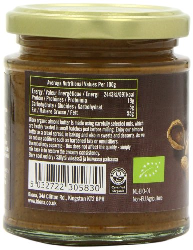 Biona Organic Almond Butter 170 g (order 6 for trade outer)