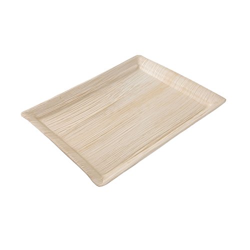 Bionatic Spain Bandeja Plato de Hoja de Palma Biodegradable orgánica ecologica desechable sostenible y compostable. Fiestas Eventos Bodas Picnic barbacoas Catering. (32,5 x 27 cm, 25 Unidades…)