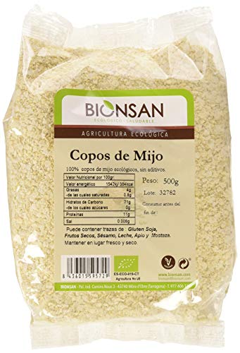 Bionsan Copos de Mijo Ecológicos - 6 Bolsas de 500 gr - Total: 3000 gr