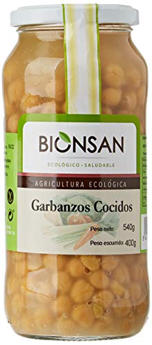 Bionsan Garbanzos Cocidos Ecológicos - 4 Botes de 400 g - Total: 1600 gr.