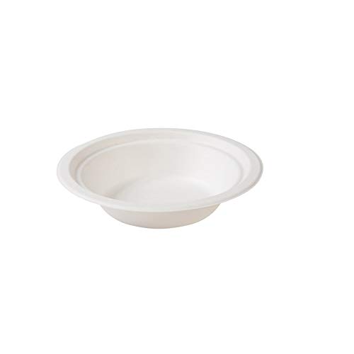 BIOZOYG Vajias Desechables Platos de caña de azúcar I vajilla compostables, biodegradables I Platos de Sopa Taza Platos de Pasta Plato de Servir I 50 x Plato de Sopa 400 ml, Redondo 18cm