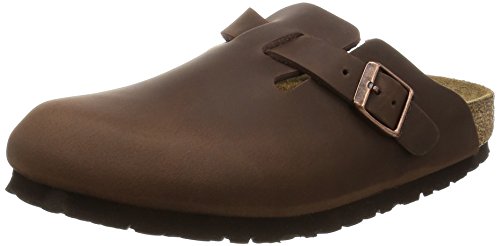 Birkenstock Boston - Zuecos de piel natural unisex, Marrón (Habana), 43 EU