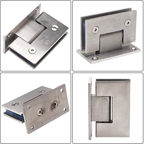 Bisagras de vidrio para puerta de cristal, 2 unidades, acero inoxidable, para puerta de armario, puerta de cristal, puerta de cristal