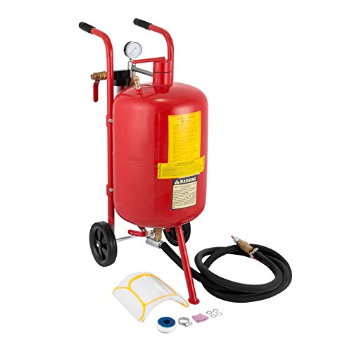 Bisujerro 40/75L Chorro de Arena Móvil Máquina de Chorro de Arena Móvil Chorreadora de Arena Portátil con Tubo de 3m Chorro de Arena Eléctrico Arenadora Portatil Sandblaster (40L)